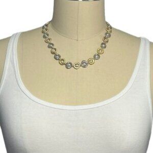 Brighton Satori Silver & Gold Tone Pearl Necklace w/ Bag- LNC